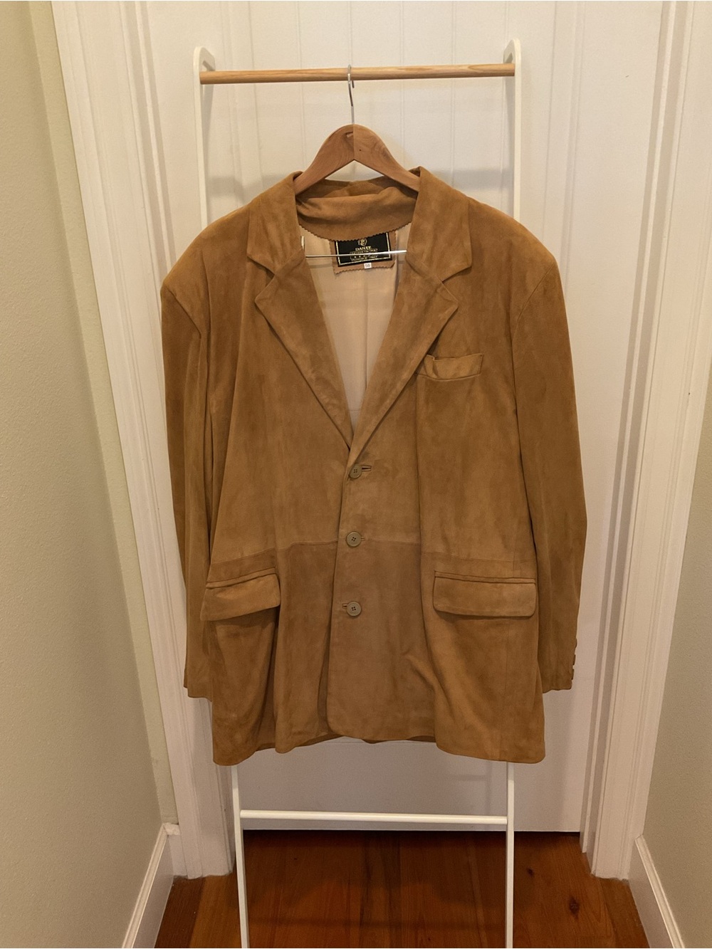 Dante Leather Factory Men's Suede Blazer in Camel Brown